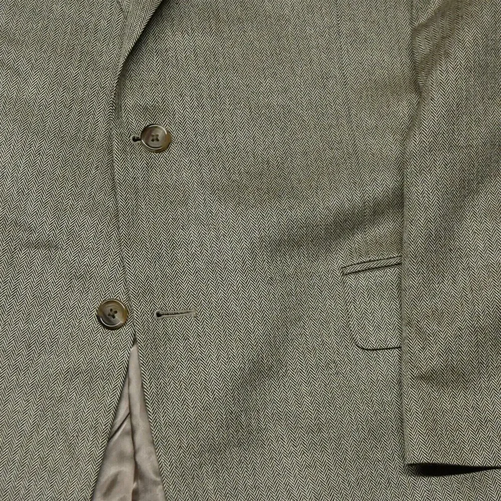 Jos A Bank 44L Brown Herringbone Silk Camelhair Mens Blazer Sport Coat Jacket‎